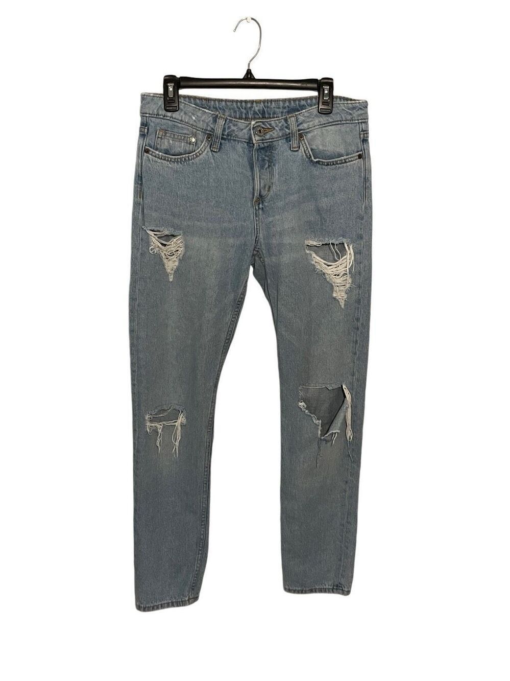 H&M distressed low waist tapered leg boyfriend jeans - 26